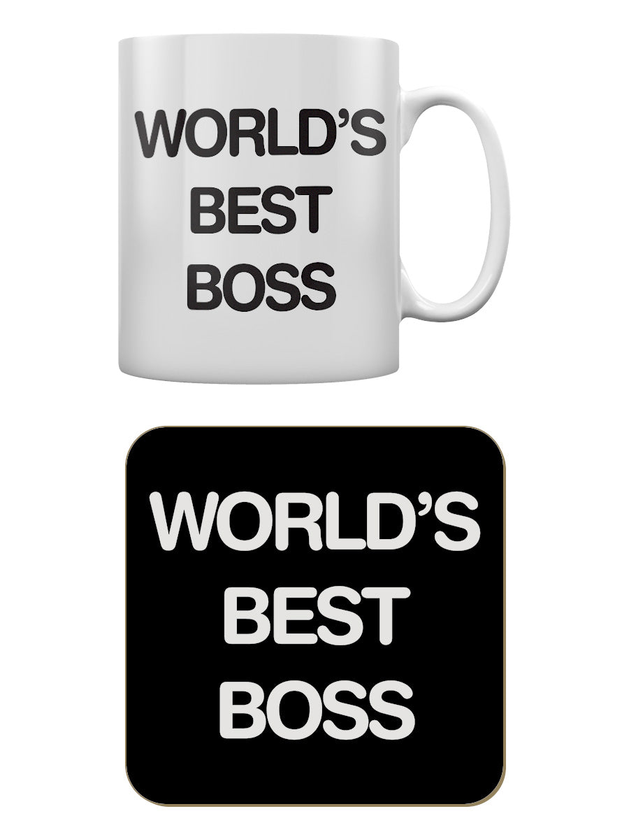 World's Best Boss Mug & Coaster Set