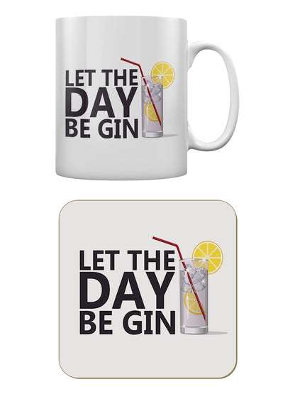 Let The Day Be Gin Mug & Coaster Set