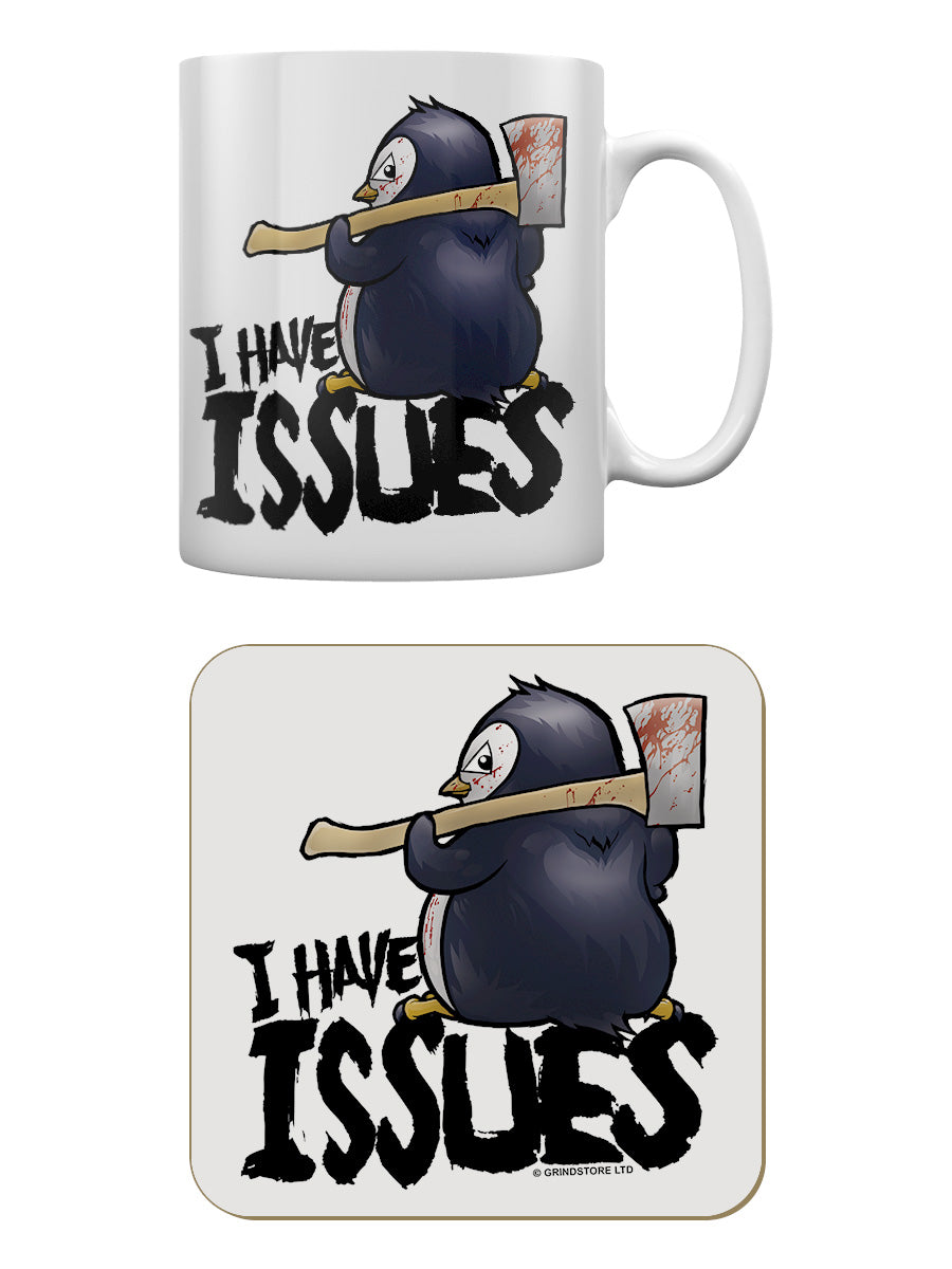 Psycho Penguin I Have Issues Mug & Coaster Set
