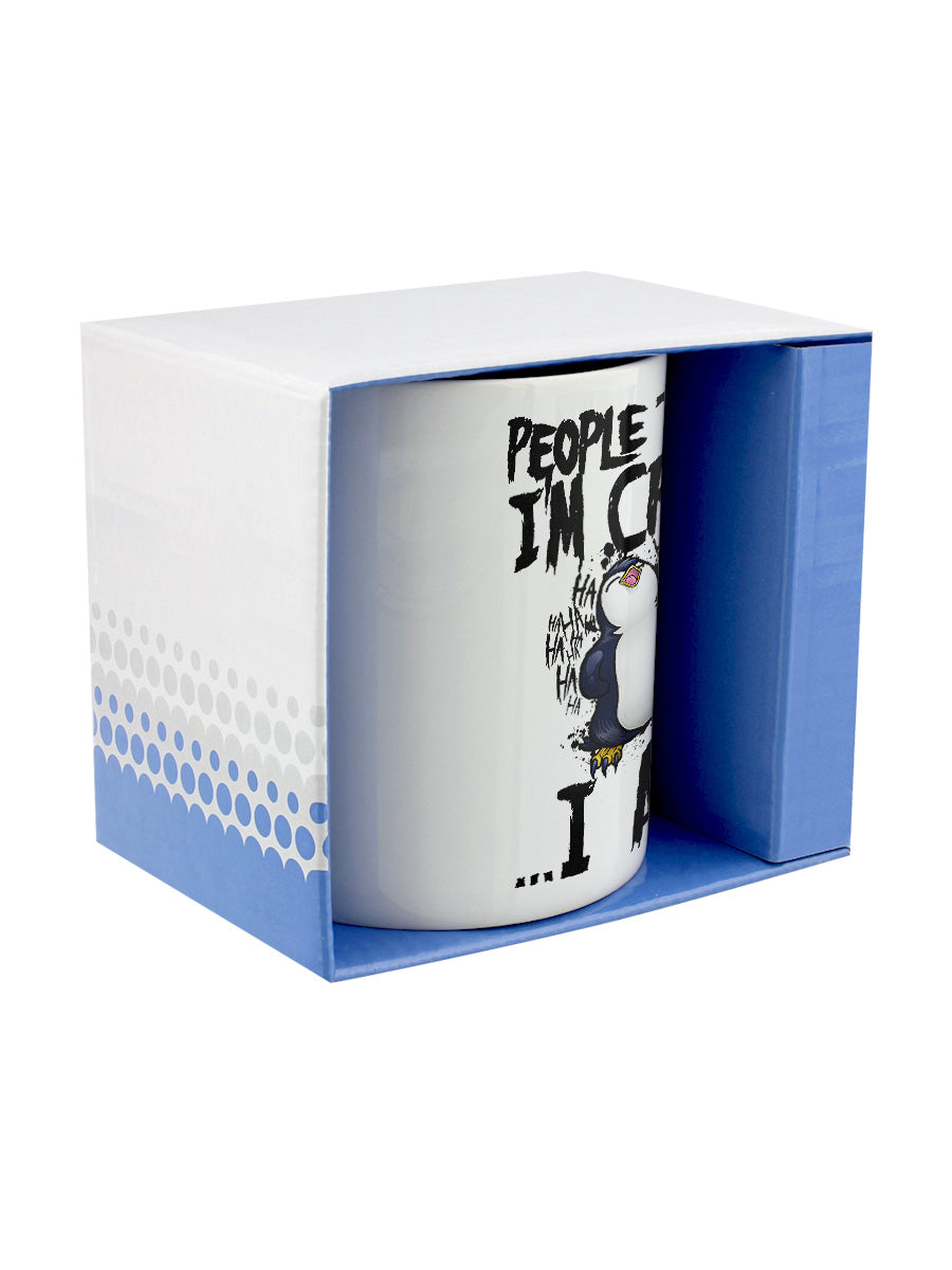 Psycho Penguin People Think I'm Crazy Mug & Coaster Set