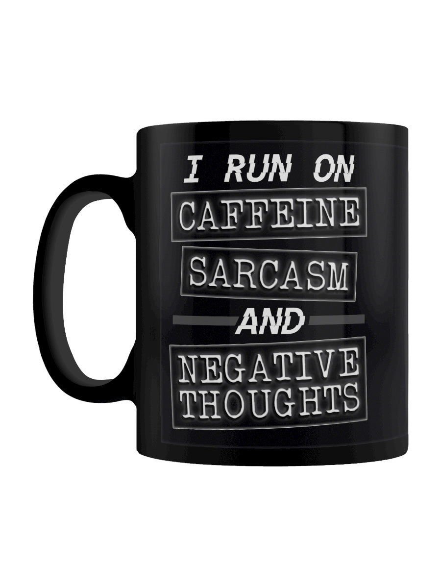 Caffeine, Sarcasm & Negative Thoughts Black Mug