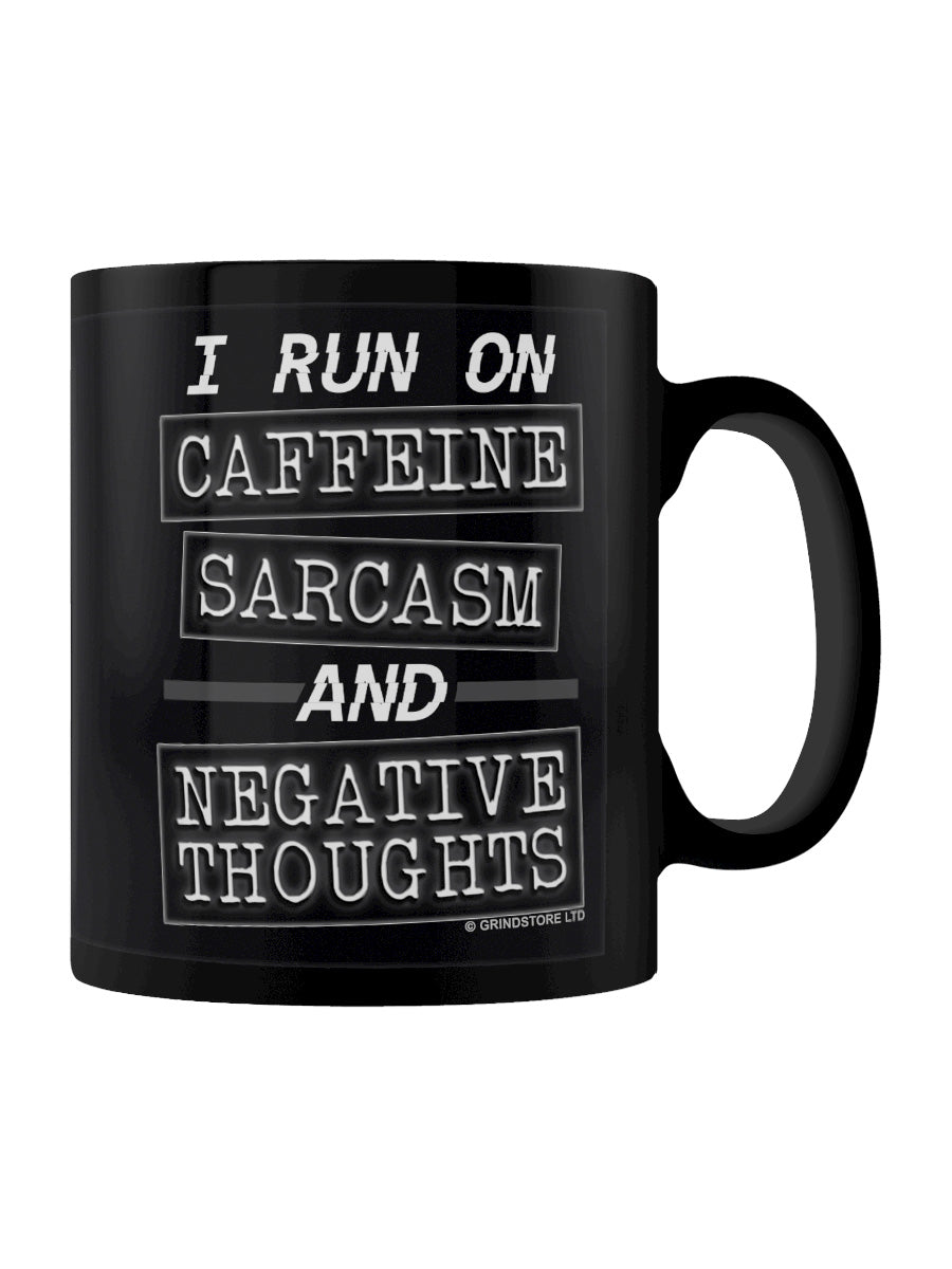 Caffeine, Sarcasm & Negative Thoughts Black Mug