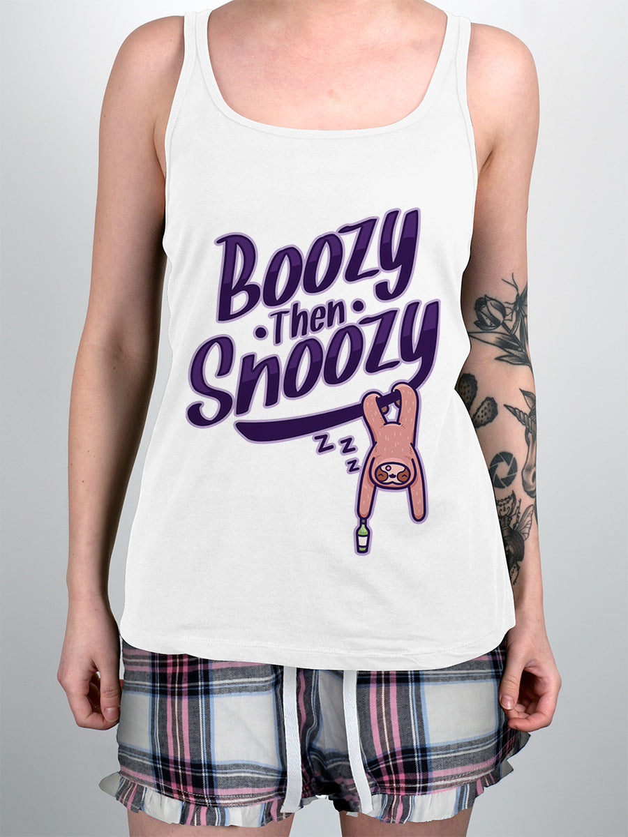 Sleepy Sloth Boozy Then Snoozy Ladies Short Pyjama Set