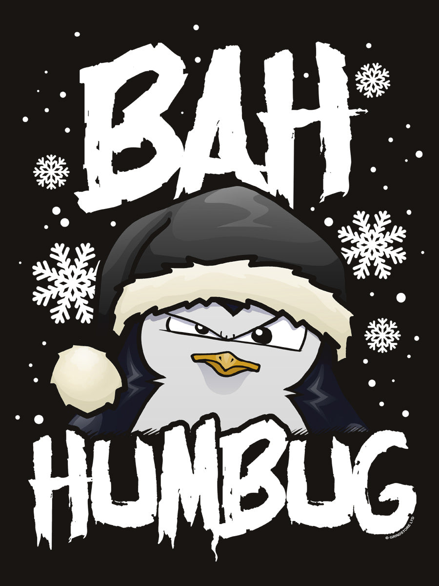 Psycho Penguin Bah Humbug Men's Black Christmas Jumper