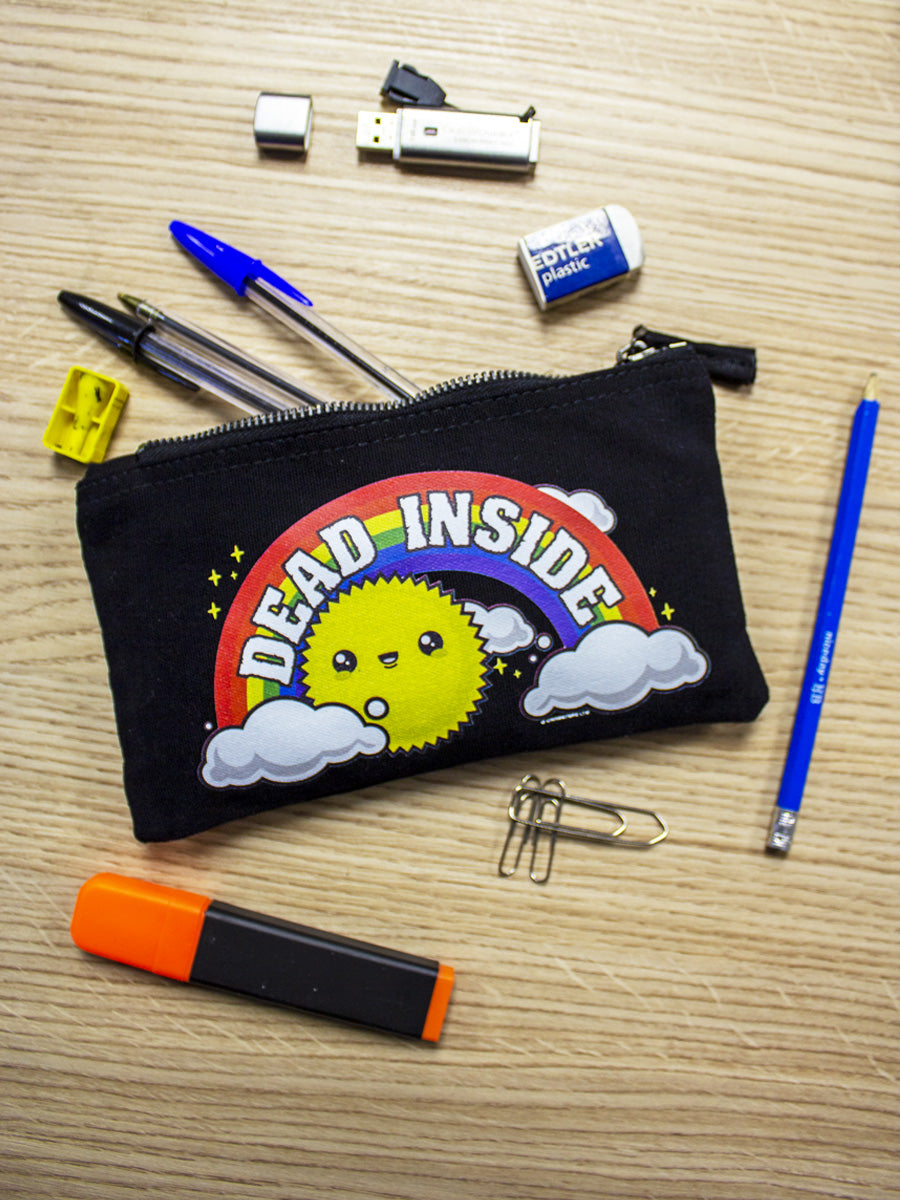 Dead Inside Black Canvas Pencil Case