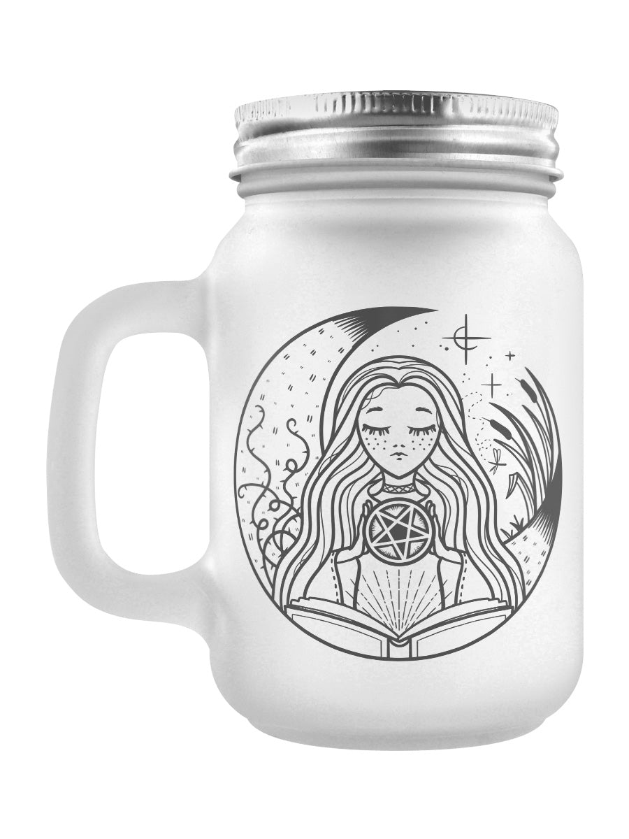 White Witch Frosted Mason Jar