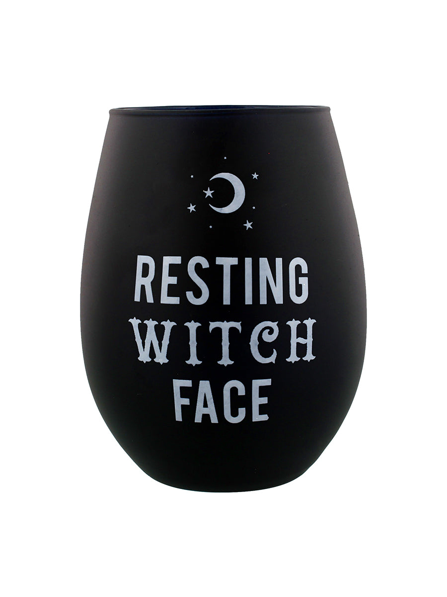 Resting Witch Face Stemless Wine Glass