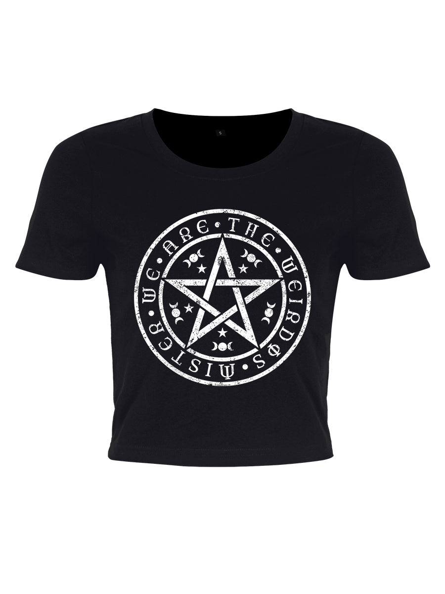 We Are The Weirdos Mister Pentagram Ladies Black Crop Top