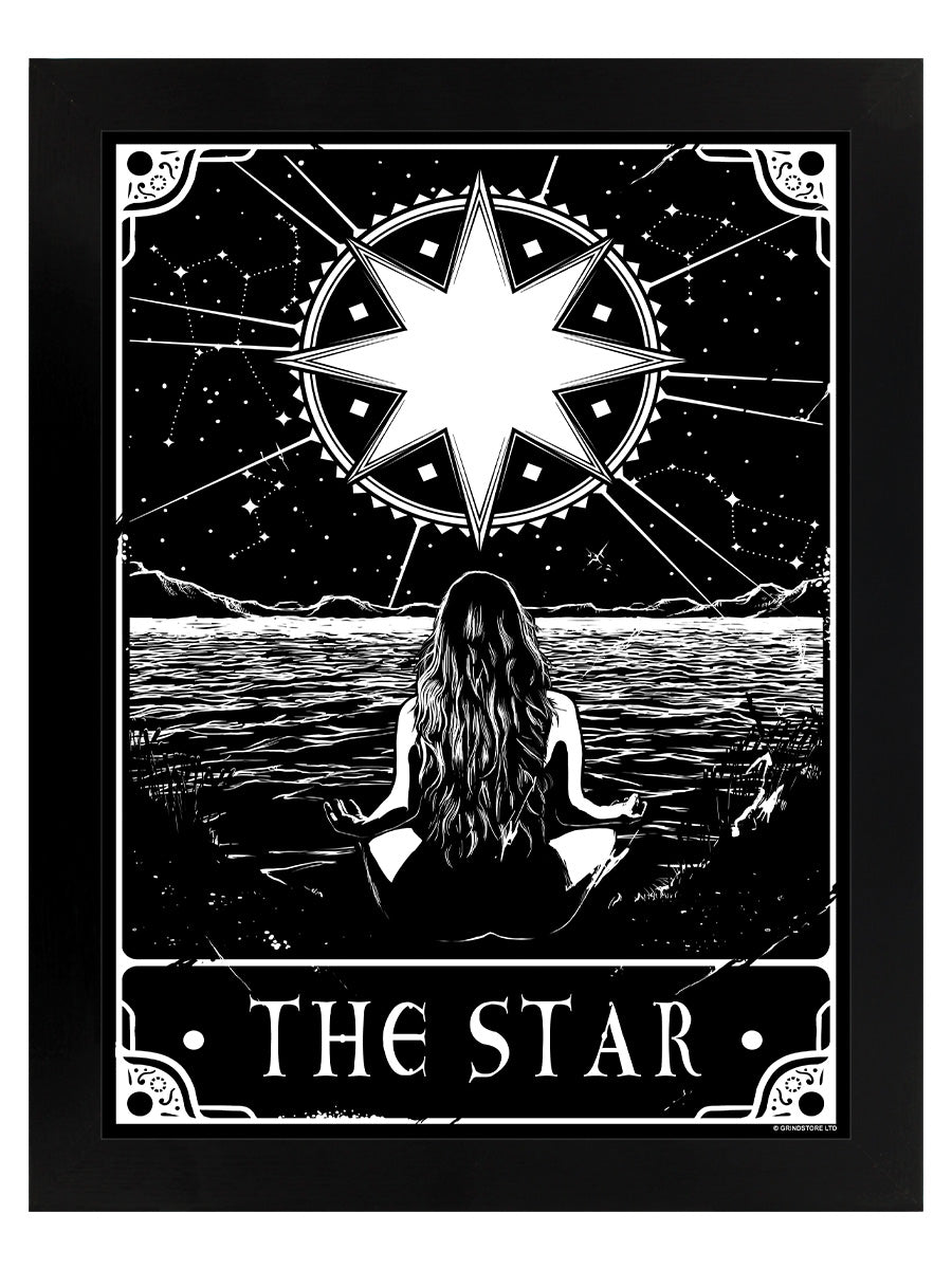 Deadly Tarot - The Star Black Wooden Framed Print