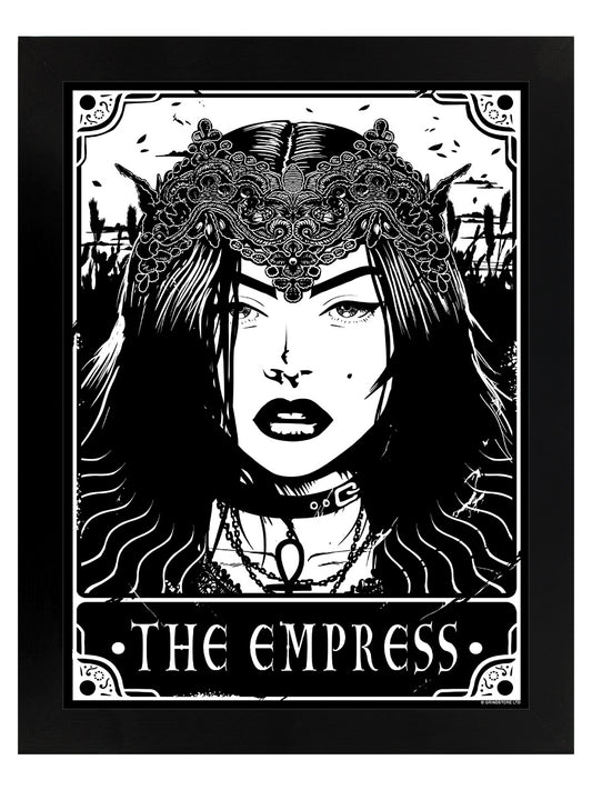 Deadly Tarot - The Empress Black Wooden Framed Print