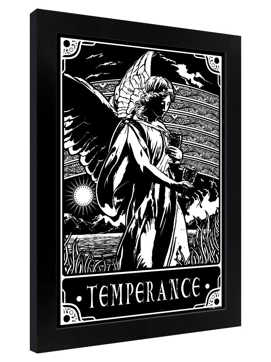 Deadly Tarot Temperance Black Wooden Framed Print