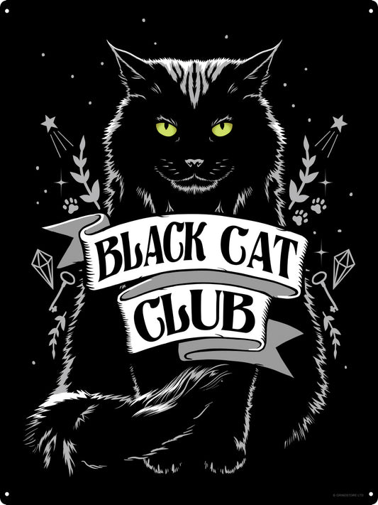 Black Cat Club Tin Sign