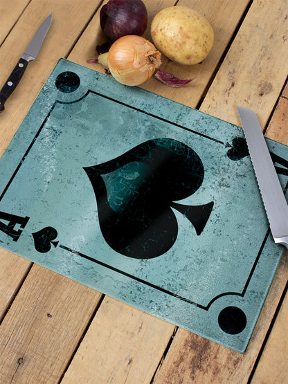 Ace Of Spades Glass Chopping Board