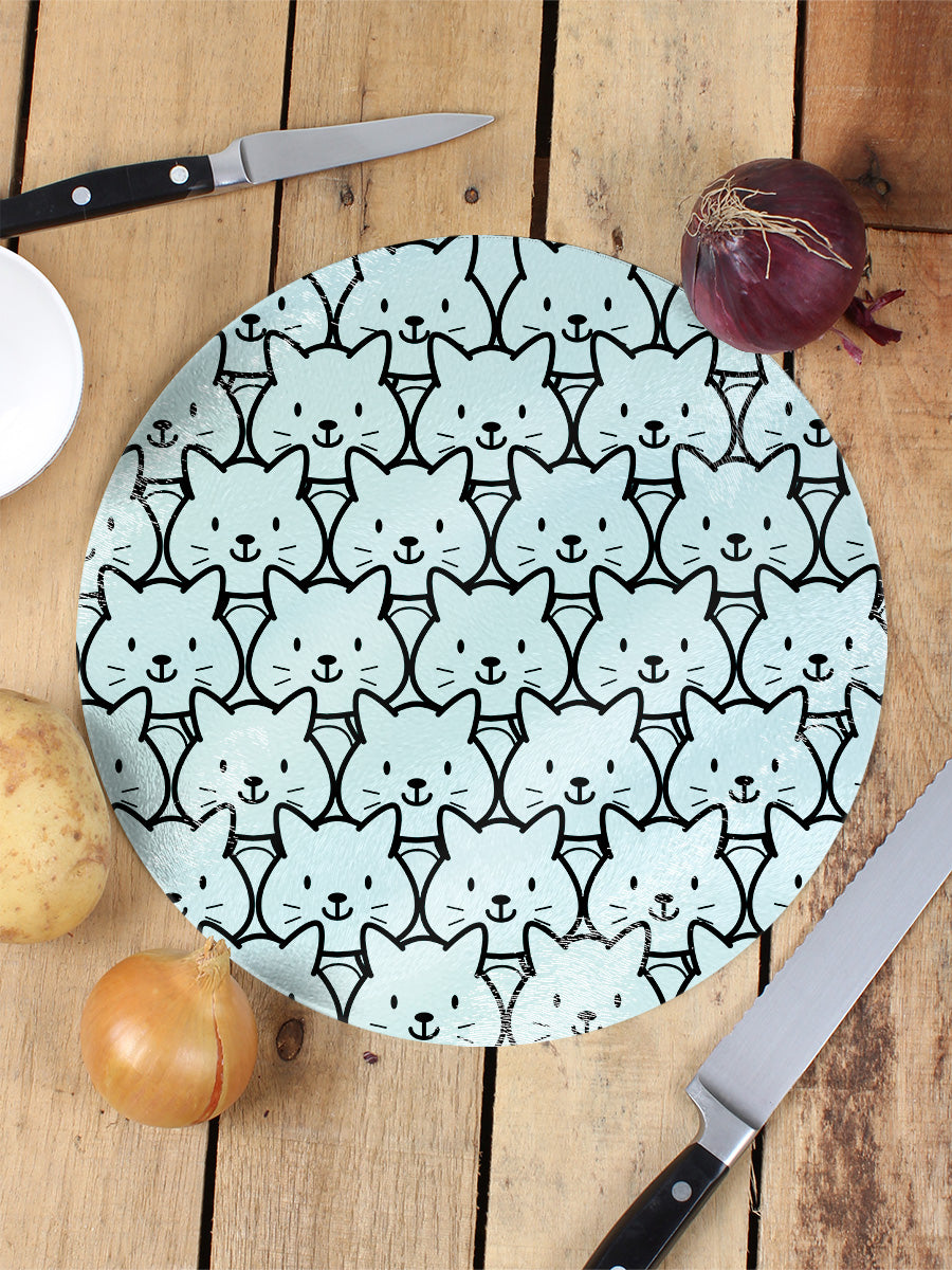 Because Cats Circular Glass Chopping Board