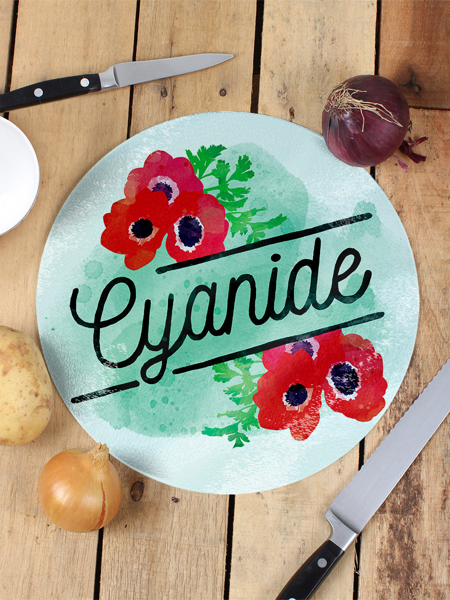 Deadly Detox Cyanide Circular Glass Chopping Board