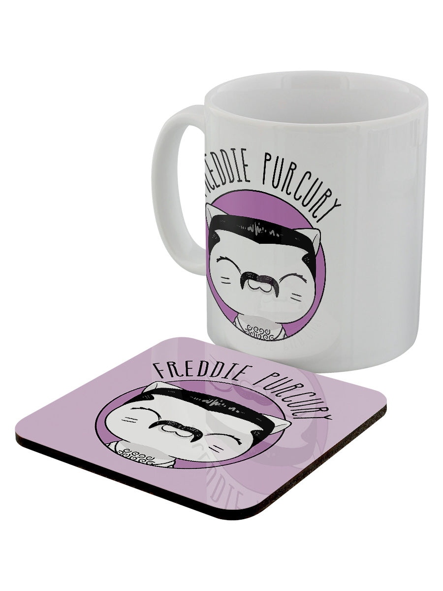 V. I. Pets Freddie Purcury Mug & Coaster Set