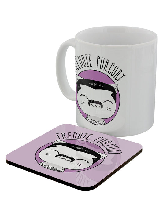V. I. Pets Freddie Purcury Mug & Coaster Set