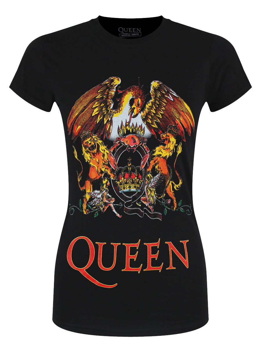 Queen Classic Crest ladies Black T-Shirt – Grindstore