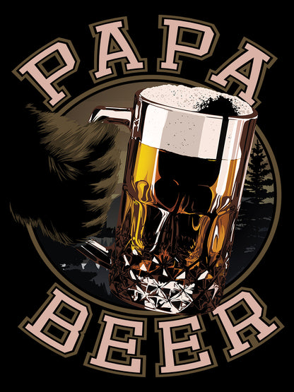 Father's Day Papa Beer Men's Black T-Shirt