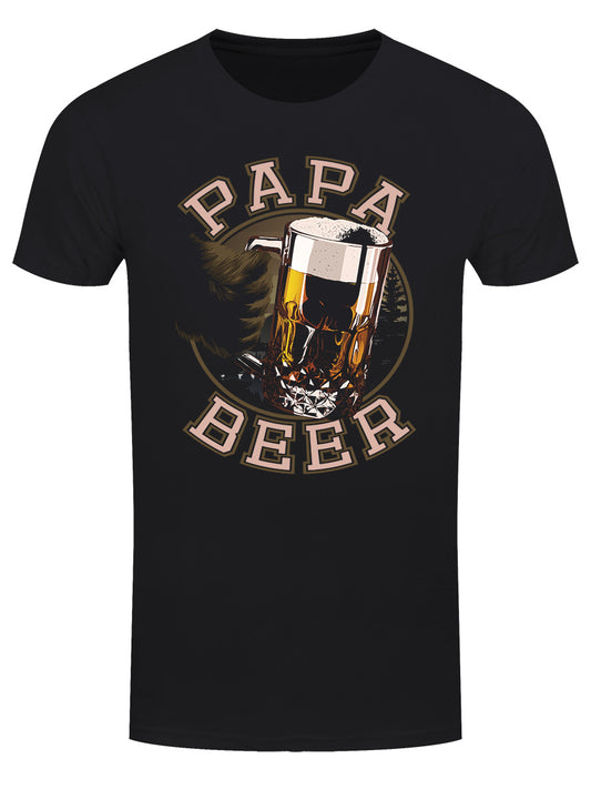 Father's Day Papa Beer Men's Black T-Shirt