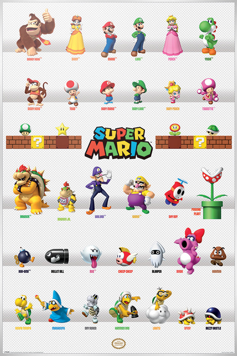 Super Mario Character Parade Maxi Poster