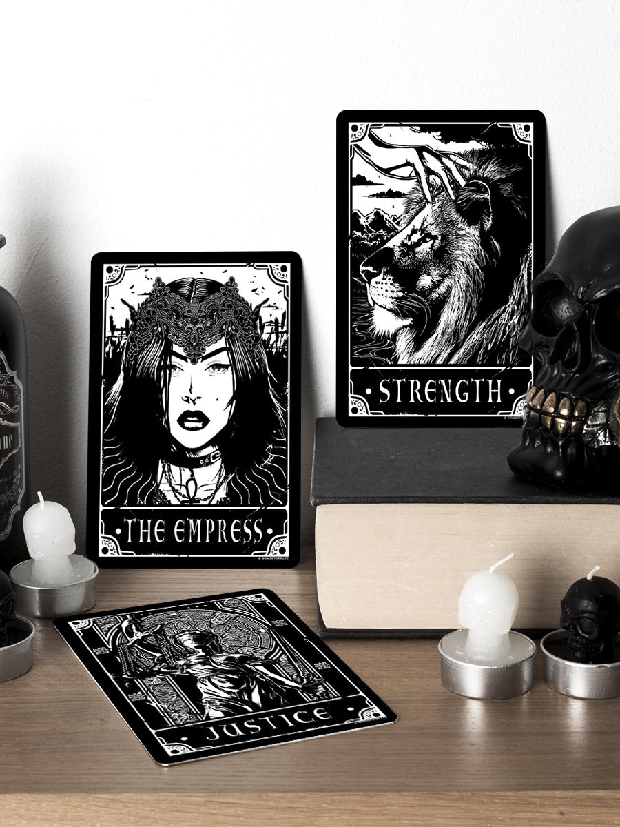 Deadly Tarot - Justice, Strength & The Empress Greet Tin Card Set