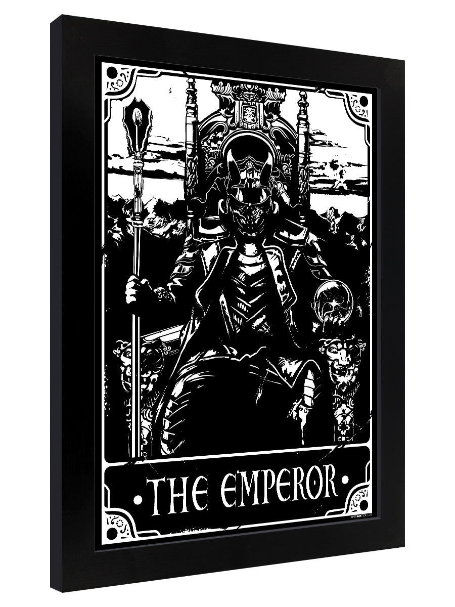 Deadly Tarot - The Emperor Black Wooden Framed Print