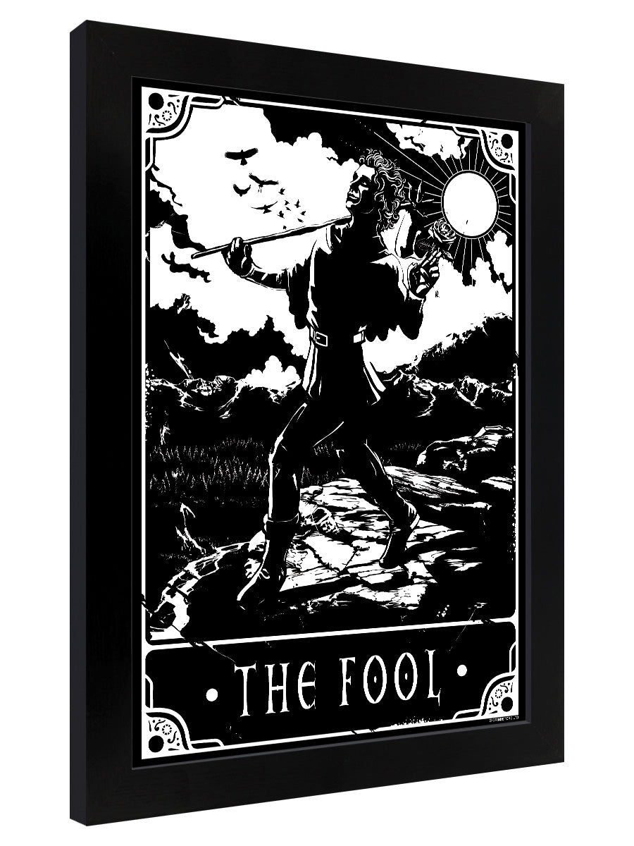 Deadly Tarot - The Fool Black Wooden Framed Print