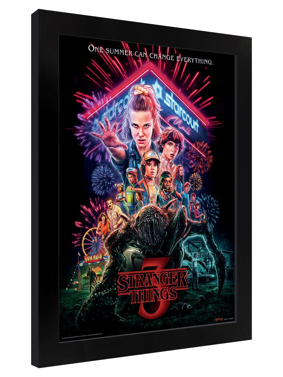 Stranger Things Summer of 85 Black Wooden Framed Poster