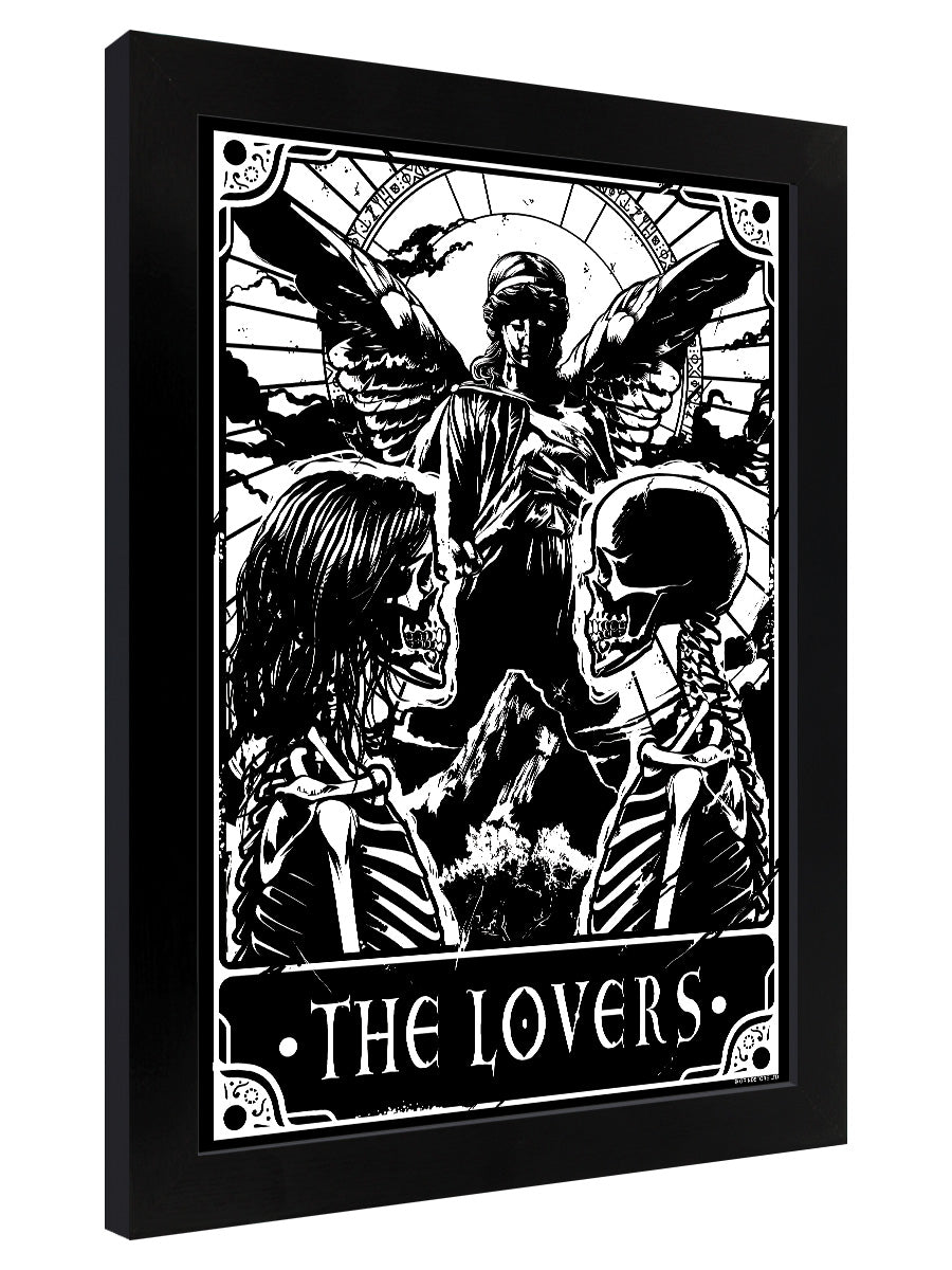 Deadly Tarot The Lovers Black Wooden Framed Print