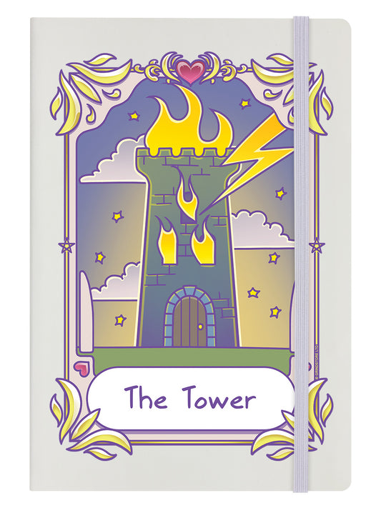 Deadly Tarot Kawaii The Tower Cream A5 Hard Cover Notebook