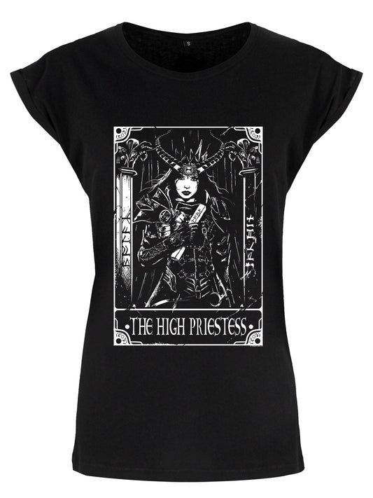 Deadly Tarot - The High Priestess Ladies Premium Black T-Shirt