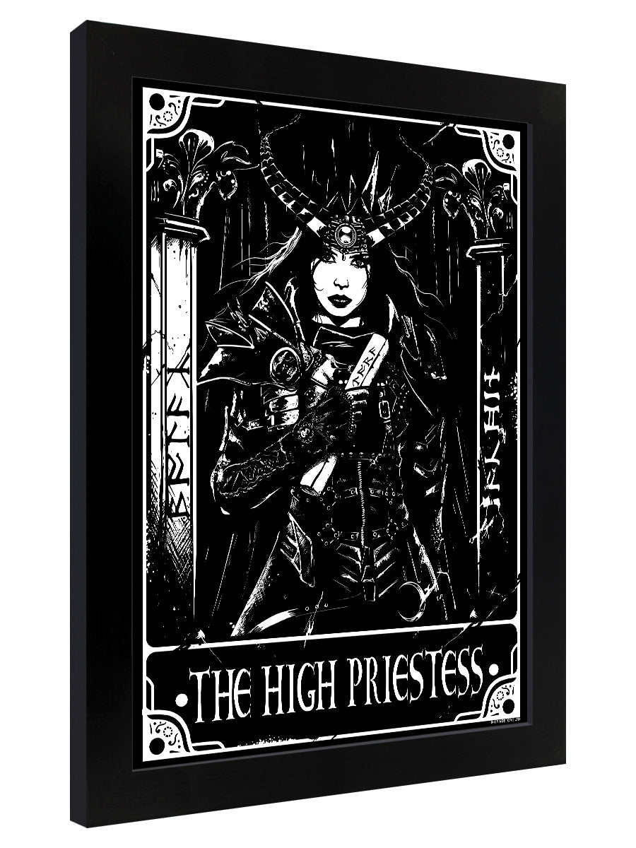 Deadly Tarot - The High Priestess Black Wooden Framed Print