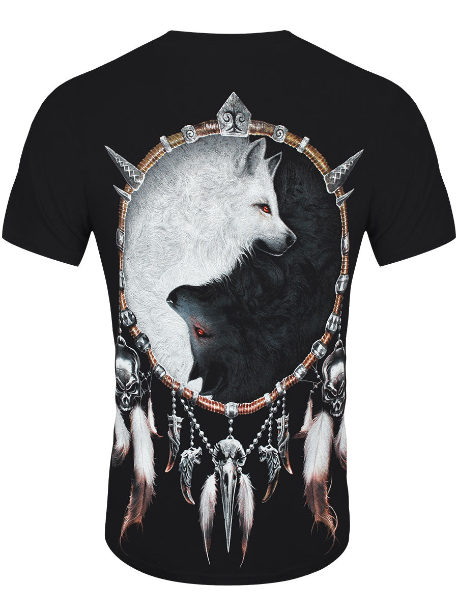 Spiral Wolf Chi Men's Black T-Shirt