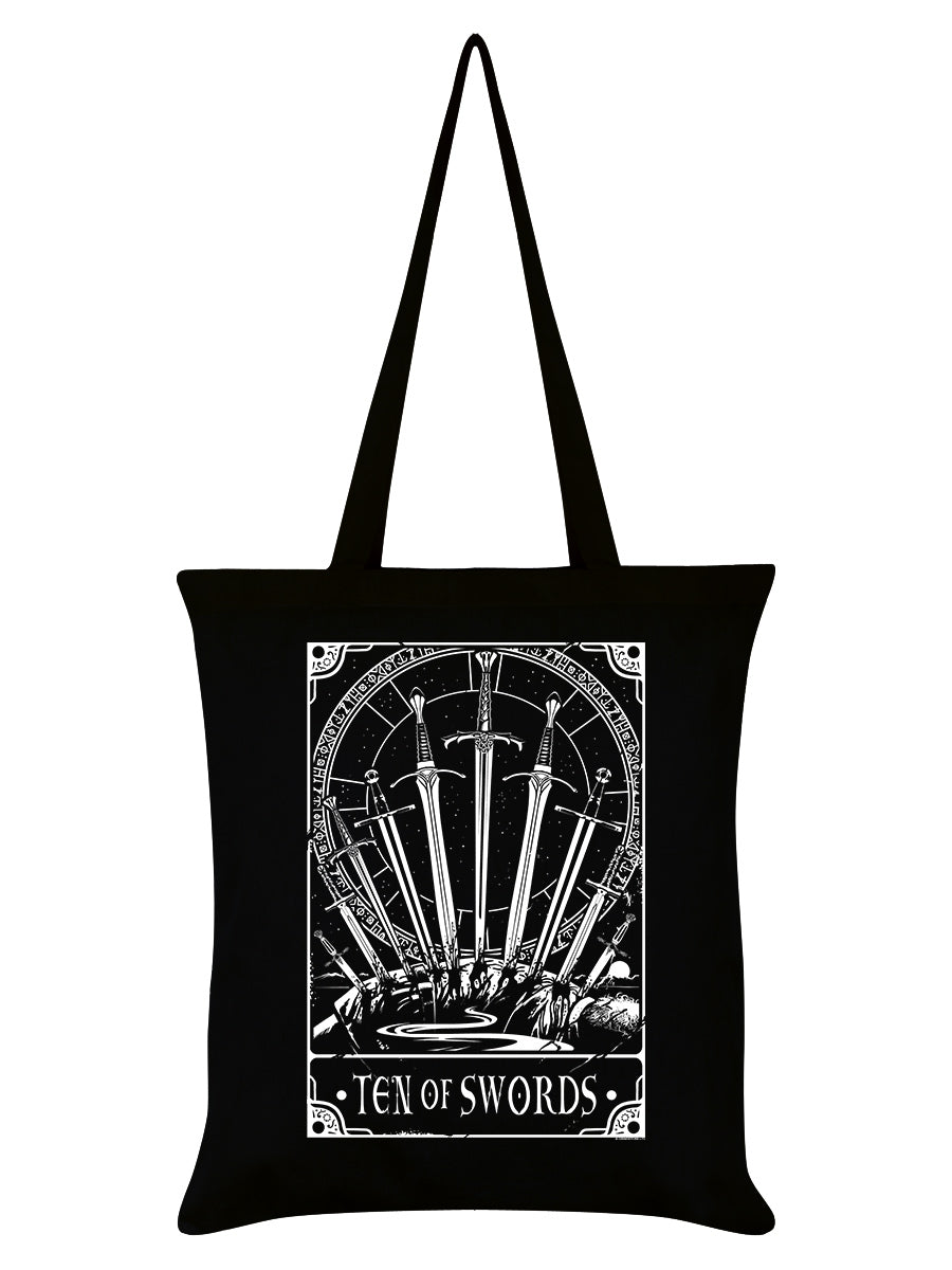 Deadly Tarot - Ten Of Swords Black Tote Bag