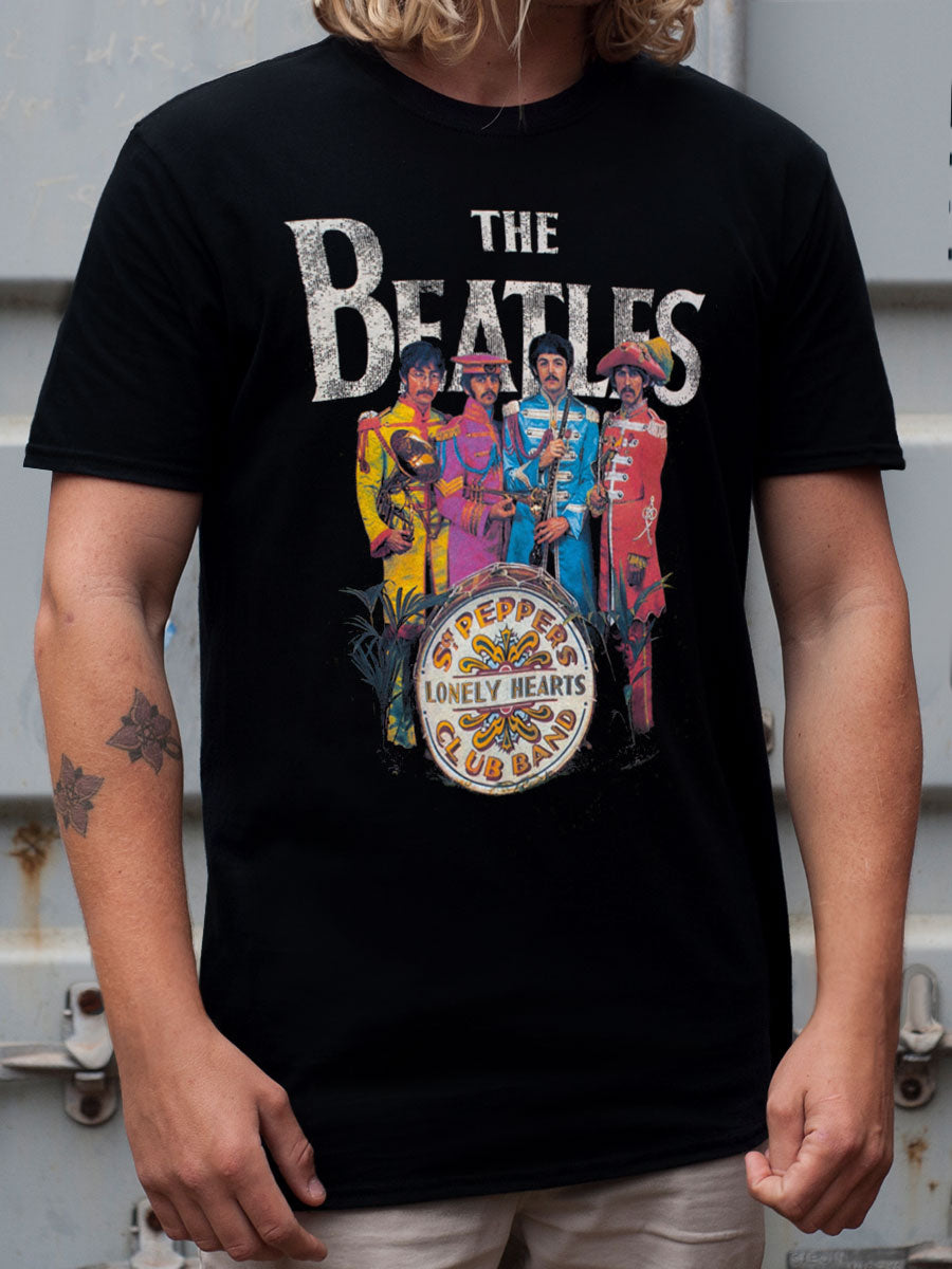 Beatles Sgt Pepper Men's Black T-Shirt