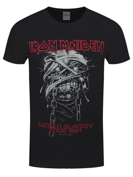 Iron Maiden World Slavery 1984 Tour Men's Black T-Shirt