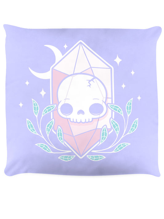 Pastel Goth Skull Crystal Lilac Cushion