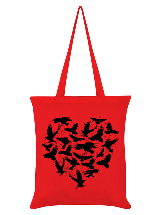 Raven Heart Red Tote Bag