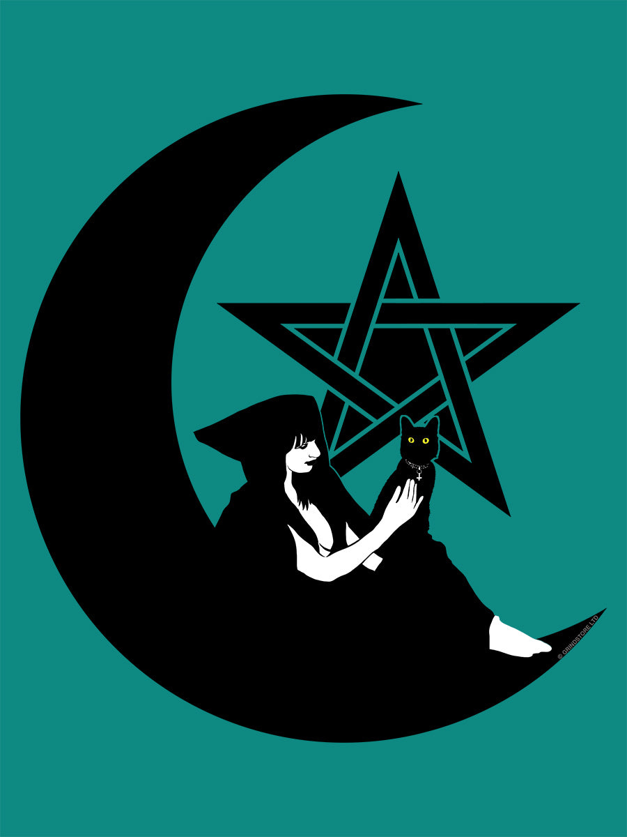 Pentagram Witch Emerald Green Tote Bag