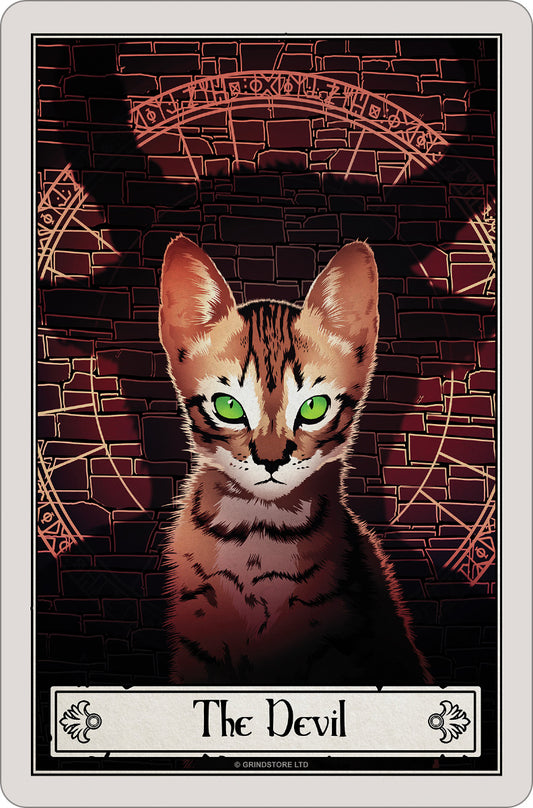 Deadly Tarot Felis - The Devil Greet Tin Card