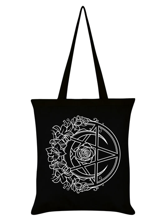 Requiem Collective Monochrome Pentacle Black Tote Bag