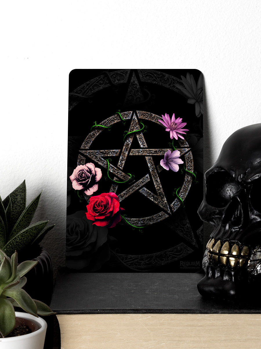 Requiem Collective Floral Pentagram Greet Tin Card