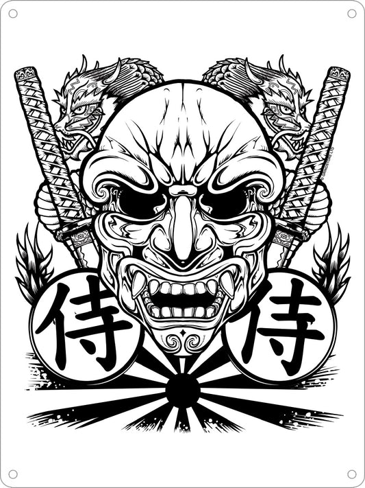 Unorthodox Collective Samurai Mask Mini Tin Sign