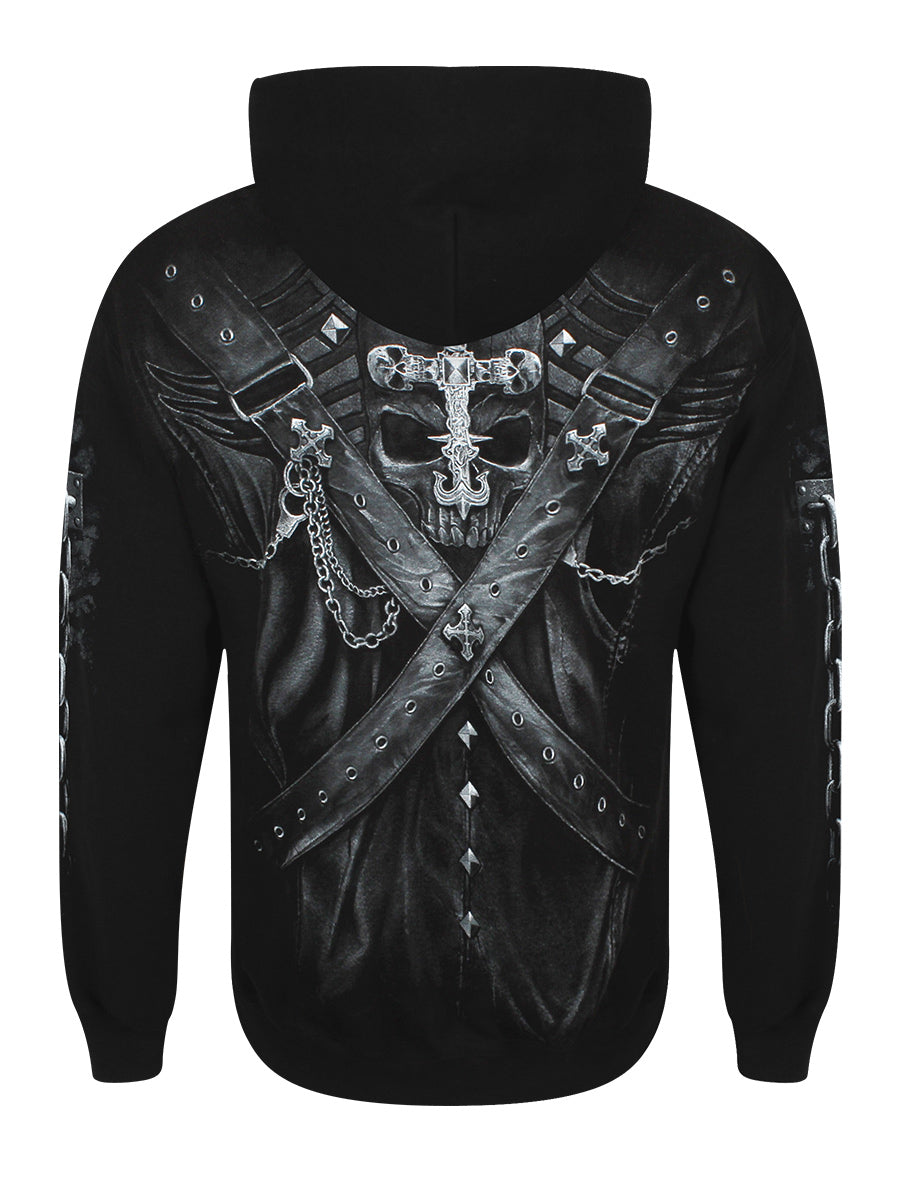 Spiral Strapped Men's Black Hoodie