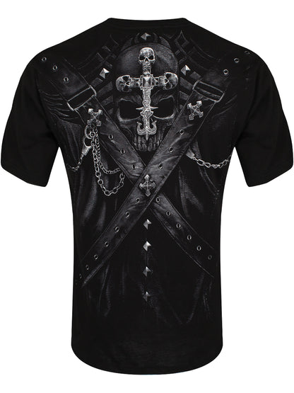 Spiral Strapped Men's Black T-Shirt