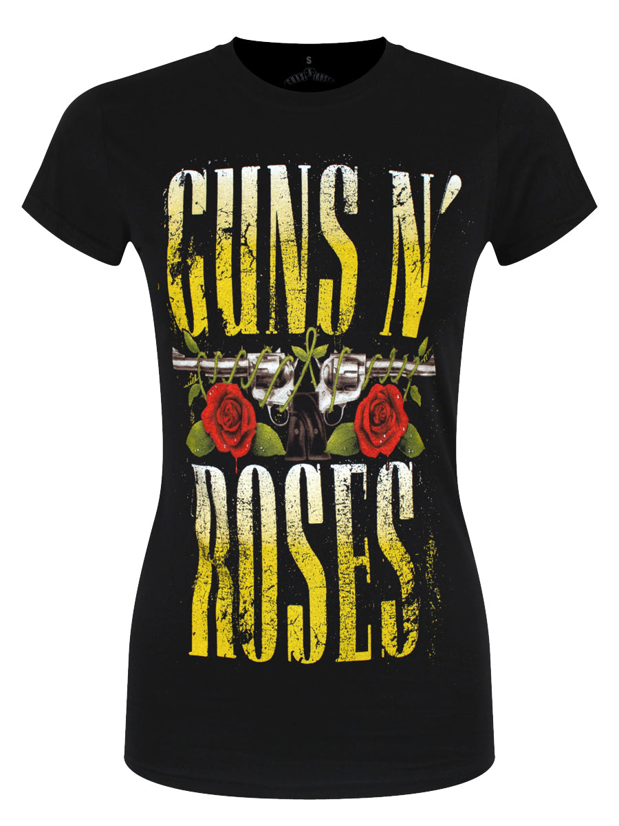 Guns N Roses Big Guns Ladies Black T-Shirt