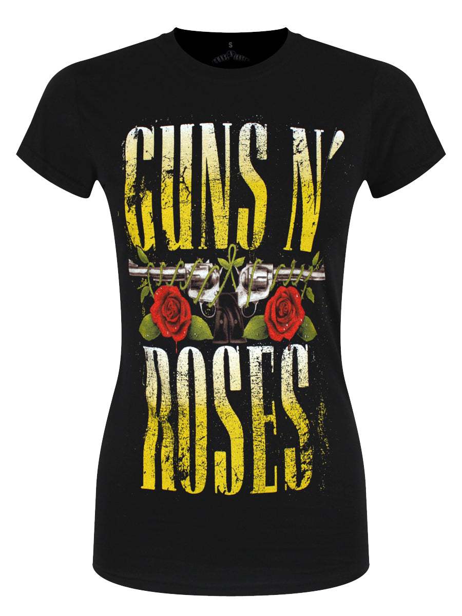 Guns N Roses Big Guns Ladies Black T-Shirt