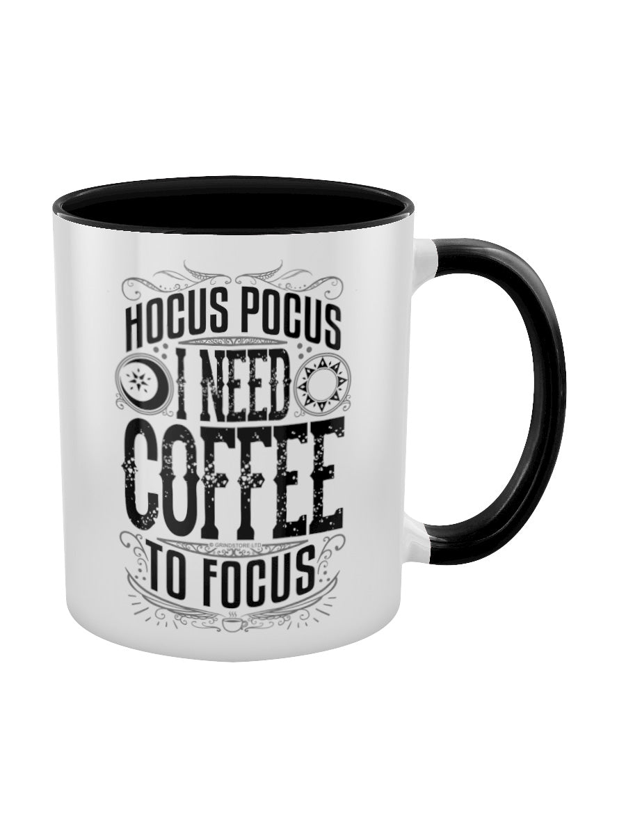 Hocus Pocus I Need Coffee To Focus Black Inner 2-Tone Mug