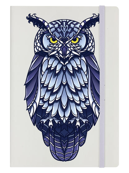 Graphic Owl Cream A5 Hard Cover Notebook